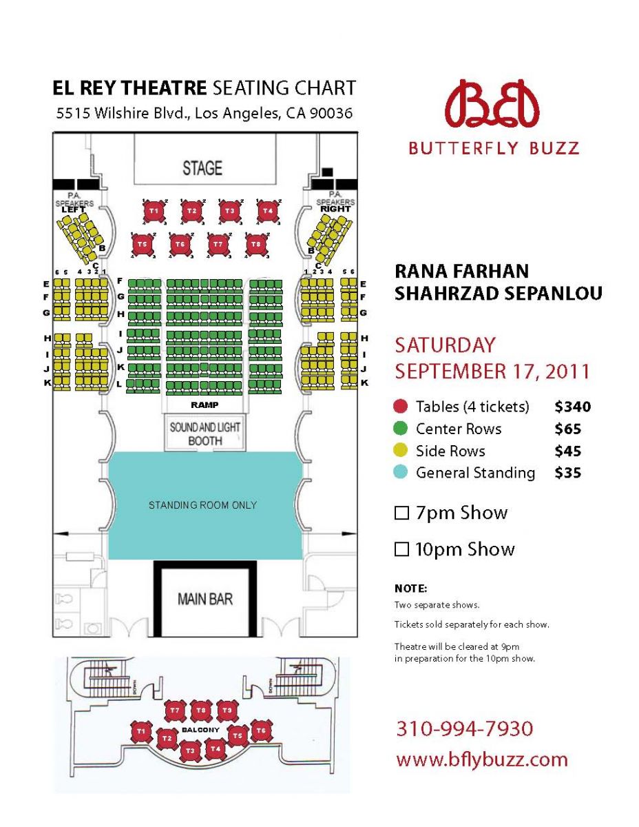 El Rey Theatre Los Angeles Seating Chart